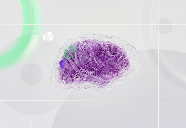 An image of a purple brain on a white background.