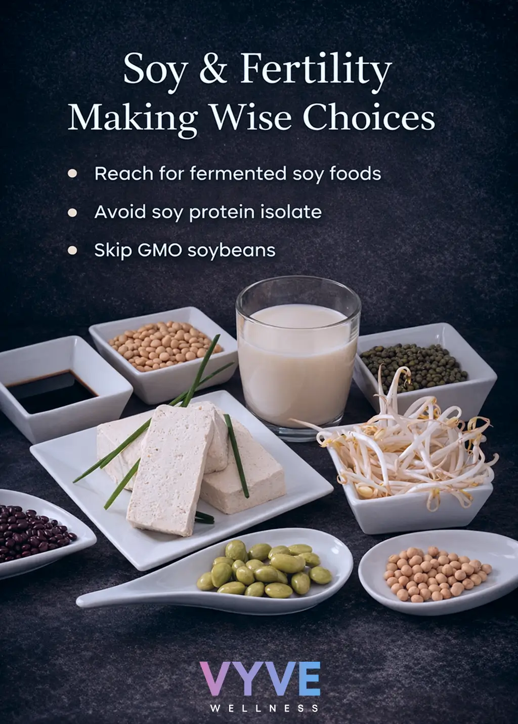 Infographic about how to make wise choices about soy and fertility