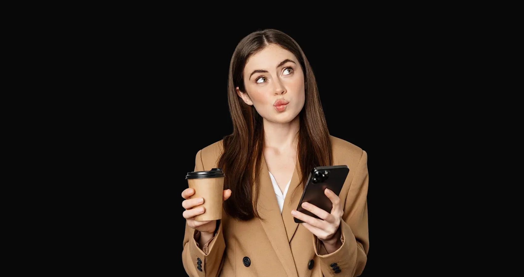Reproductive-age woman trying to get pregnant with a cup of caffeinated coffee