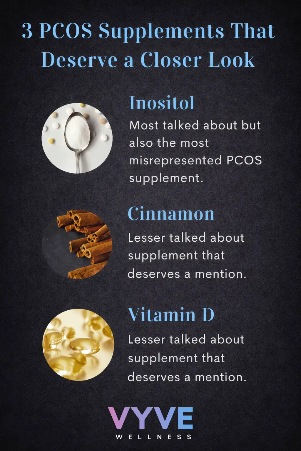 Infographic of 3 PCOS Supplements That Deserve a Closer Look