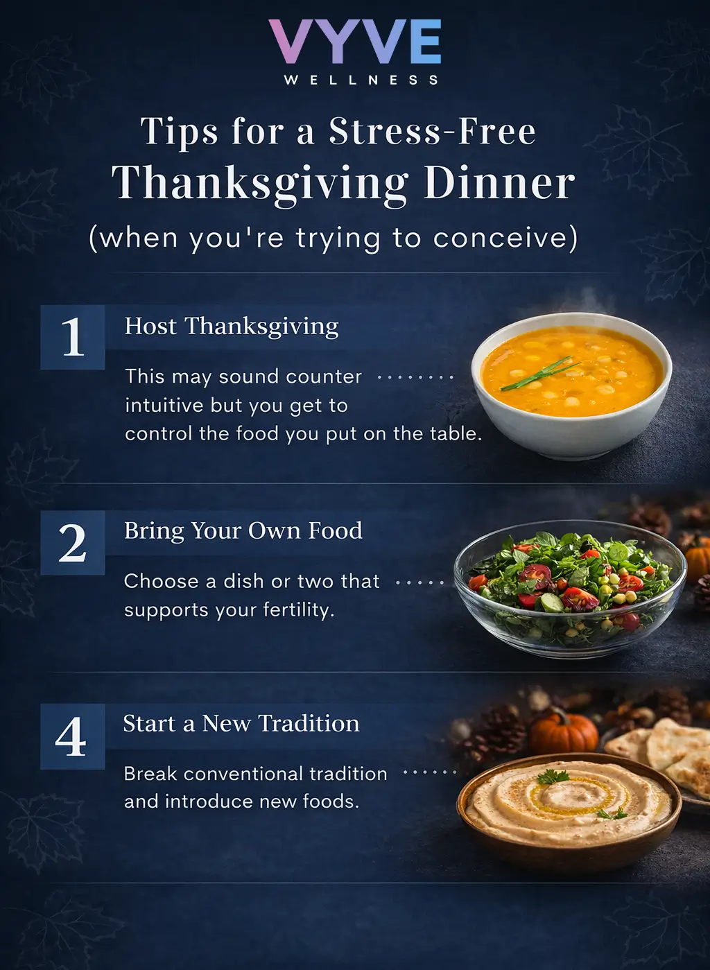 Tips for a stress-free Thanksgiving meal when trying to conceive